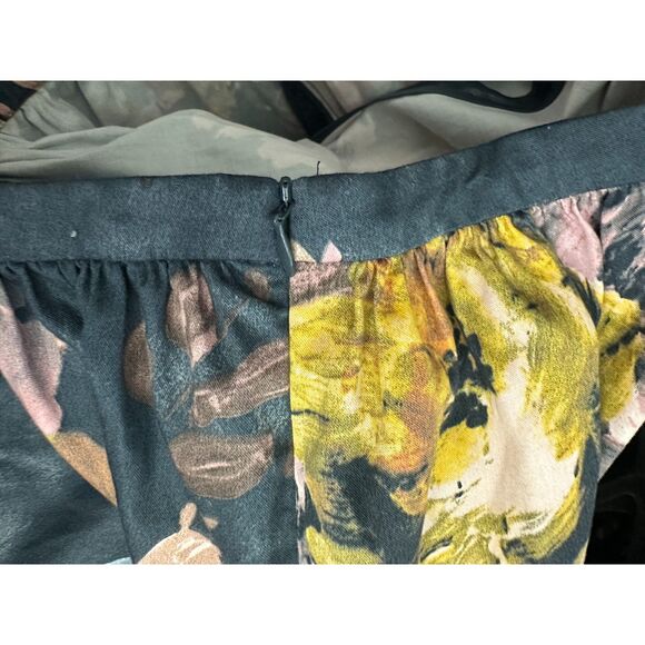 Adolfo Dominguez Floral Pleated A Line Midi Skirt Pockets Size 40 US M - Picture 5 of 6